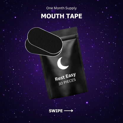 Mouth Tape (30 Pack) Black Soft Grade Fabric, Strong Hypoallergenic Adhesive, Sports Accessories, One Month 2Supply,